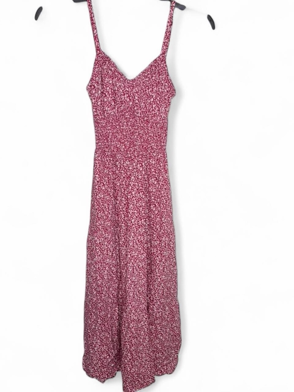 Hollister red Floral Maxi Dress with Spaghetti Straps
